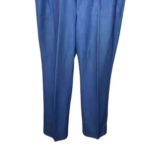 Vintage pull on elastic waistband polyester lightweight denim pants stretchy 70s - Picture 5 of 6